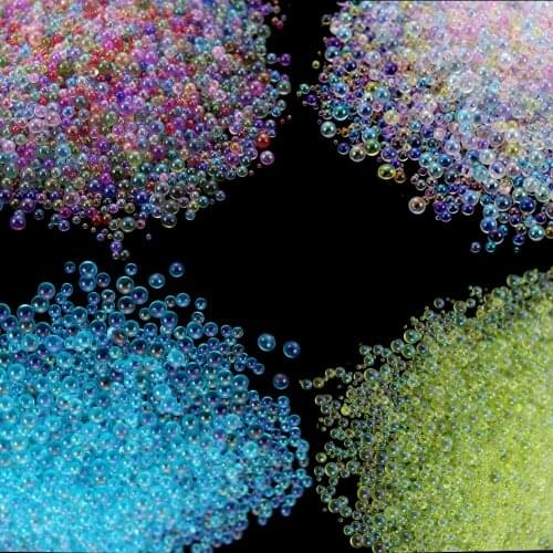 20g/lot 0.4-3mm Tiny Crystal Glass Balls Mini Bubble Ball Beads Epoxy Resin Filler For DIY Silicone Mold Nail Art Decor Fillings