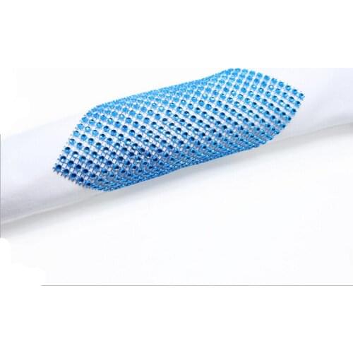 10Pcs/Lot Plastic Plated Rhinestone Wrap New Square Napkin Ring Napkin Buckle Hotel Wedding Supplies Home Table Chair Decoration
