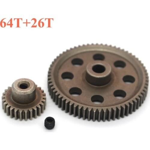 11184 Metal Diff Main Gear 64T 11181 Motor Pinion Gears 21T Truck 1/10 RC Parts HSP BRONTOSAURUS Himoto Amax Redcat Exceed 94111