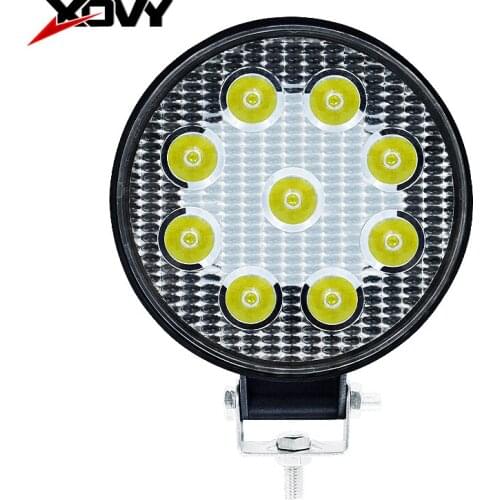 2PC Aluminum Led Work Light 27W 9Led Car Headlight 12V/9-36V 20mm Thickness 6500K Car Light For Truck Offroad LED Lamp