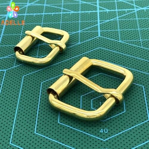 20pcs Solid Brass Pin Buckle Roller 20/27mm Leather belt Strap Spare Replacement snap Hardware DIY accessoryfree shipping