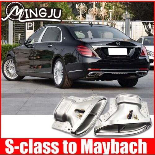304 Stainless Muffler Tips Rear Exhaust End Pipe For Mercedes Benz S Class S500 S320 S350 S450 Upgrade to Mabach Accessories