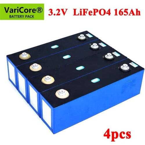 4pcs 3.2V 165Ah Lifepo4 Rechargeable Battery Lithium Iron Phosphate 12v 24v for Electric car RV Solar Energy storage Tax Free