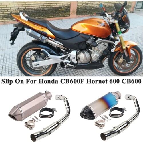Slip On For Honda CB600F Hornet 600 CB600 Motorcycle Full Exhaust Escape Modified Middle Link Pipe Muffler DB Killer Removable