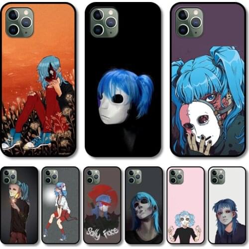 Blue hair boy Phone Case cover For iphone 12 11 8 7 6 s XR Pro Max PLUS X XS SE 2020 mini black cell shell