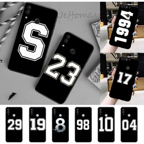 Football Lucky number And letter Phone Case For Huawei Honor 7C 7A 8X 8A 9 10 10i Lite 20 NOVA 3i 3e