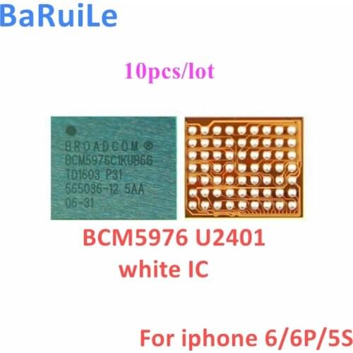 BaRuiLe 10pcs BCM5976C1KUB6G U2401 Touch IC Chip BCM5976 For iPhone 6 / 6 Plus / 5S & SE White Meson Driver