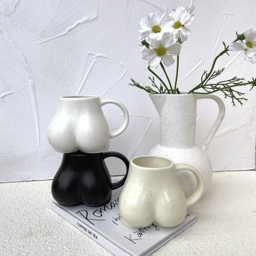 Home Decor Crafts Butt Cup Body Art Ceramic Coffee Mug INS Nordic Desktop Decor Cup Water Milk Bottle Simple Vase Ornaments