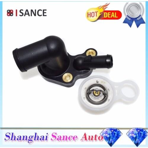 ISANCE Engine Coolant Thermostat & Housing Kit 11537512733 11537512734 For BMW Mini Cooper R52 R53 1.6L 2002 2003 2004 2005-2008