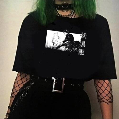 Jujutsu Kaisen Gojo Satoru Yuji Itadori summer top top tees men harajuku kawaii print grunge streetwear t-shirt harajuku kawaii