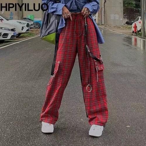 Женские брюки в клетку HPIYILUO China At AliExpress