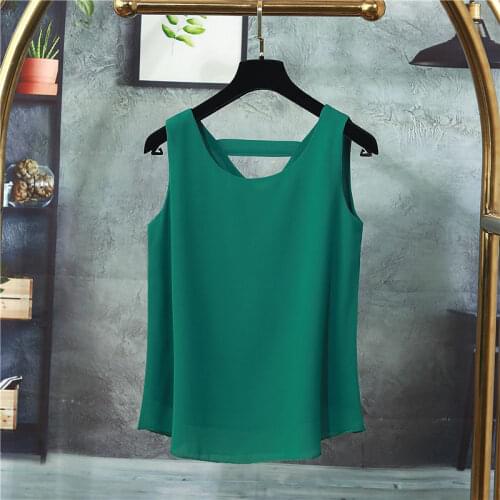 MOYISU Large size Womens Chiffon Blouse Loose Sleeveless Shirts 2021 New Summer Plus Size L-5XL Blouses Tops Blusa Oversize