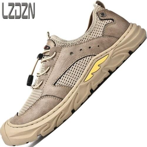 Mens Breathable Single Mesh Shoes Trendy Mens Shoes Leather Shoes Summer 2021 New Outdoor Sports Sandals Breathable Casual