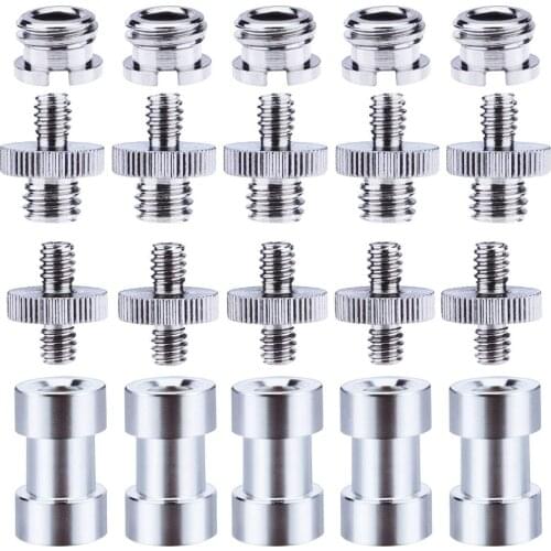 1/4 Inch and 3/8 Inch Converter Threaded Screws Adapter Mount Set for Camera/ Tripod/ Monopod/ Ballhead/ Light Stand/ Shoulder R
