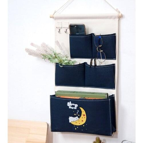 Over The Door Magazine Storage Pockets Wall Door Closet Hanging Storage Bag Organizer for Bedroom & Bathroom