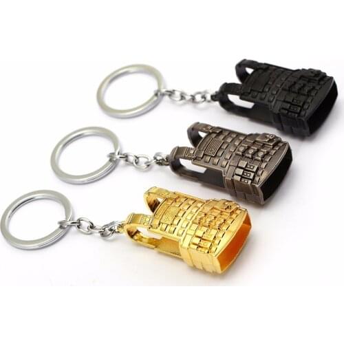 New PUBG Level 3D Bulletproof Vest Keychain Metal Pendant Game Playerunknowns Battlegrounds Backpack Men Jewelry Chaveiro YS126