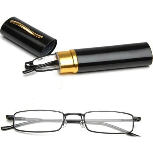 Titanium alloy Anti-UV Mini Wallet Reading Glasses With Pen Box Men Women Optical Computer Glasses Diopter Hyperopia Presbyopia