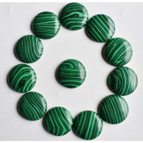 Wholesale 20pcs/lot 2020 new Fashion Malachite round cabochon beads 25mm for jewelry Accessories making free shipping