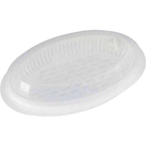 Fish Steamer Microwave Large Plate Steaming Tray With Clear Lid For Home Kichen Microwave Fish Steaming Container