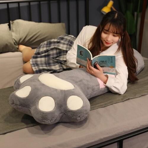 70-140cm Super Cute Cat Paw Cushion Soft Long Plush Pillow Cartoon Bear Paw Stuffed Bedroom Hug Pillow Home Decoration Gifts