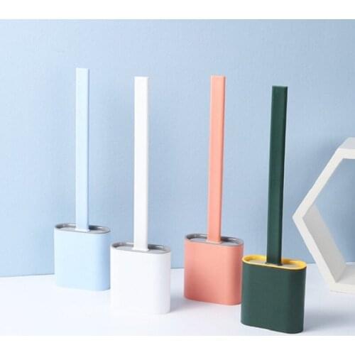 Durable Cleaning Brush with Stand Holder No Dead Angle Cleaning Tool Bathroom Toilet Brush Floor-standing