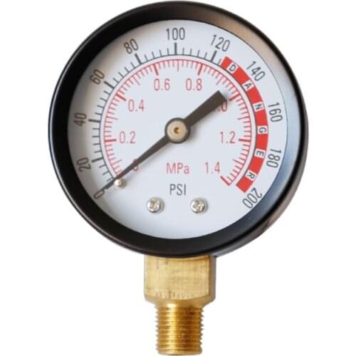 0-200 PSI Pressure Gauge Air Gauge for Air Tank 1/8" NPT Bottom Mount 0-1.4 Mpa