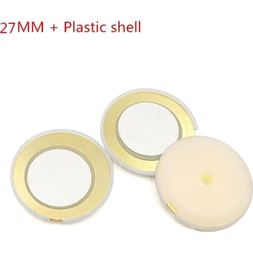 10Pcs/lot 27MM Piezoelectric Piezo Ceramic Plate Ceramic 18MM Piezo For Buzzer Loudspeaker + plastic shell