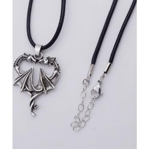 12pcs Gothic Winged Double Dragon Necklace Halloween Party Jewelry Gift