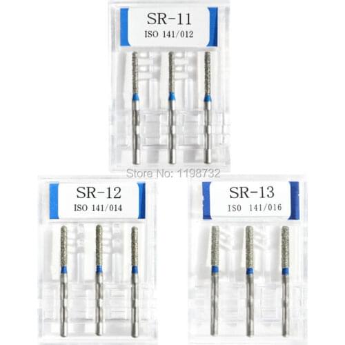 15Pcs / 5Boxes Dental Diamond Burs SR-11 / SR-12 / SR-13 Polisher Drill Dia-Burs High Speed Handpiece Dentist Burrs