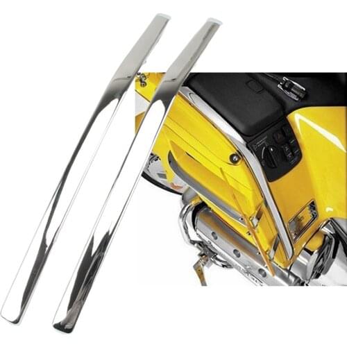 2x Motorbike Connecting Fairing Bow Shaped Strake for Honda GoldWing GL1800 2001-2011 Decoration Accessories, Silver