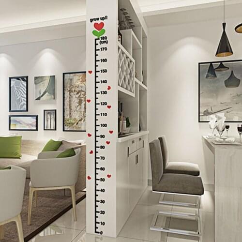 3 Size Multi-Pieces Kids Measurement Ruler 3D Acrylic Decoration Wall Sticker DIY Wall Poster Home Decor Bathroom Wallstick