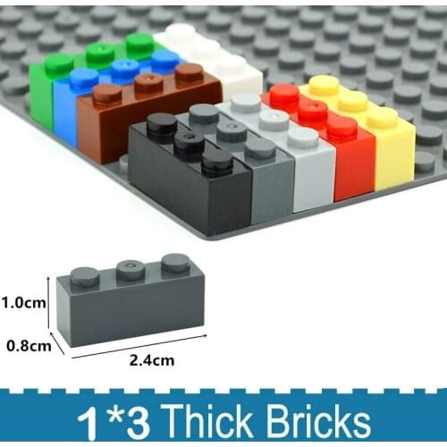 50PCS DIY Building Blocks 1*3 Thick Figures Bricks 1x3 Dots Educational Creative Size Compatible With 3622 Toy For Children