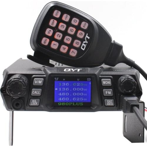 75W QYT KT-980Plus Dual Band Quad display Car Trunk FM Mobile Transceiver Two Way Radio Update version of KT-UV980