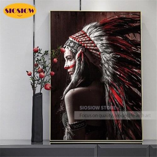 African Tribes Woman 5D DIY Diamond Painting Cross-stitch Kit Full Square Round Drill Resin Daimond Mosaic Embroidery Decor Home