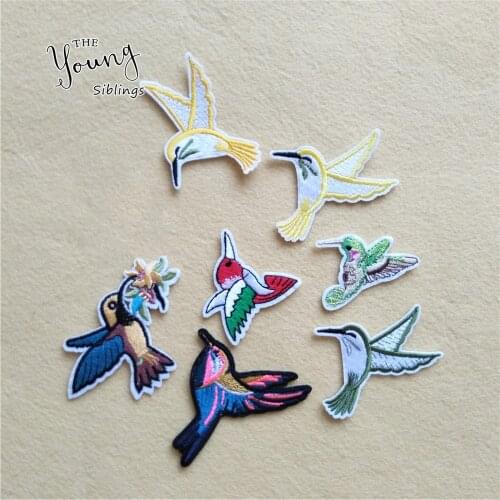 Clothes Applique Birds Patch Embroidery Iron On Patches For Clothes Dresses DIY thermo-stickers Stripes Accessories 1pcs sell