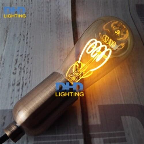 Free ship ST64 Amber Shape,4W Dimmable Edison Spiral Filament LED Bulb,Super warm 2200K,E27 Base,Decorative Household Lighting
