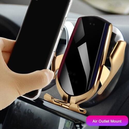QI Wireless Car Charger Holder Mount Infrared Sensor Fast Charging For Samsung S10 S9 S8 iPhone X XR XS11 8 Automatic Clamping