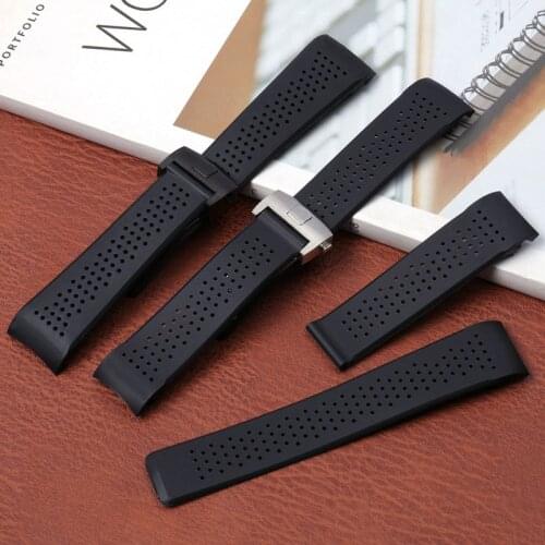 Watch Bracelet 22mm 24mm For TAG HEUER GRAND CARRERA AQUARACER Soft Silicone Wristband Men Strap Watch Accessories Rubber Watch