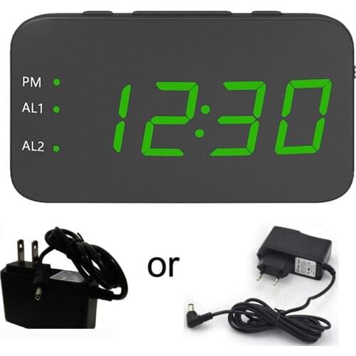 1.2 Inch Display 12/24 Hours Digital LED Clock Sound Activated Brightness Snooze Alarm Clocks With Adapter/Battery power