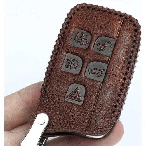 Full Cover Genuine Leather Car Key Case For Land Rover RANGE ROVER SPORT Freelander 2 DISCOVERY 4 Evoque for Jaguar XE XJ XJL XF