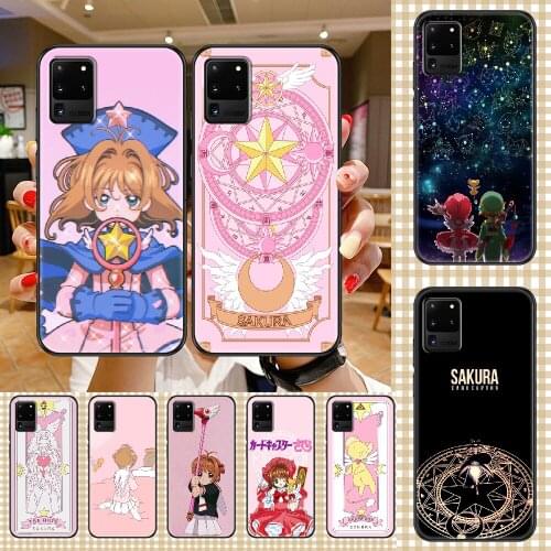 Anime Clow Card Captor Phone case For Samsung Galaxy Note 4 8 9 10 20 S8 S9 S10 S10E S20 Plus UITRA Ultra black painting prime