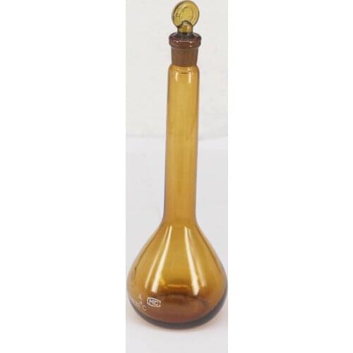 100ml Graduated Labrotary Brown Glass Liquid Volumetric Flask with Glass Stopper