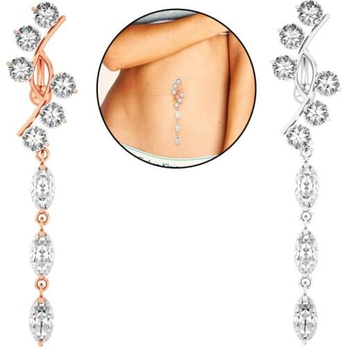 New 1PC Dangle Navel Ring Belly Button Rings Piercing Surgical Steel Crystal Stud Barbell Sexy for Women Butterfly Body Jewelry