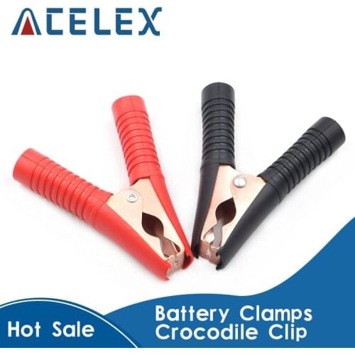 2PCS Hot Car Alligator Clips Battery Clamps Crocodile Clip 100A Red Black