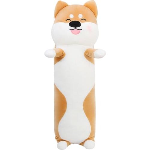 2020 new shiba inu plush toys cartoon dog sleep pillow bed girl gift deco 43inch 110cm DY50835
