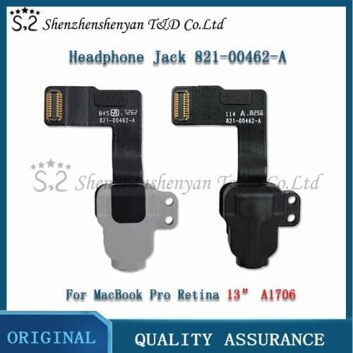 New Laptop A1706 Audio Headphone Jack with Flex Cable 821-00462-A 821-00462-06 for Macbook Pro Retina 13" A1706 2016 2017