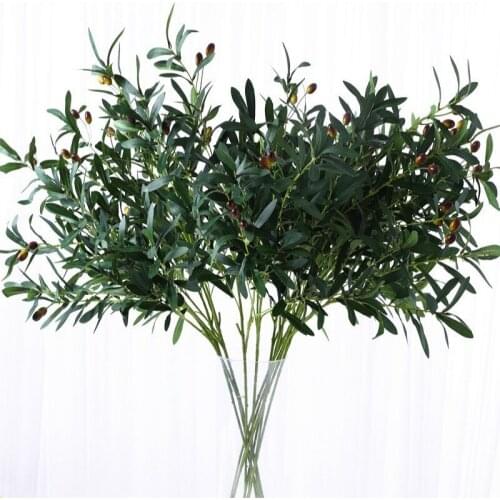 Single Branch Olives Bouquet Artificial Plant Simulation Green Lead DIY Wedding Home Party Christmas Decor Supplies