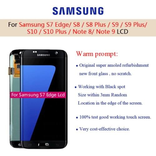 Original Super AMOLED For Samsung Galaxy S7 Edge S8 Plus S9 S10 Plus Note 8 Lcd Display Touch Screen Digitizer With Black Spot
