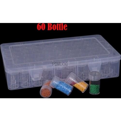 PDMDOG NEW 60/56 Bottles diamond painting storage box, portable bead storage box 60pcs container diamond painting accessories