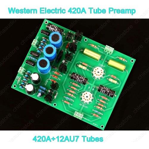 Western Electric 420A 5755 + 12AU7 / ECC82 Vacuum Tube Valve Preamplifier Stereo Preamp DIY For Amplifier High Quality Parts